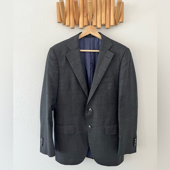 Suitsupply Men Wool Suit Jacket Grey Slate S110 Formal Business Work Size 38 - Picture 6 of 16